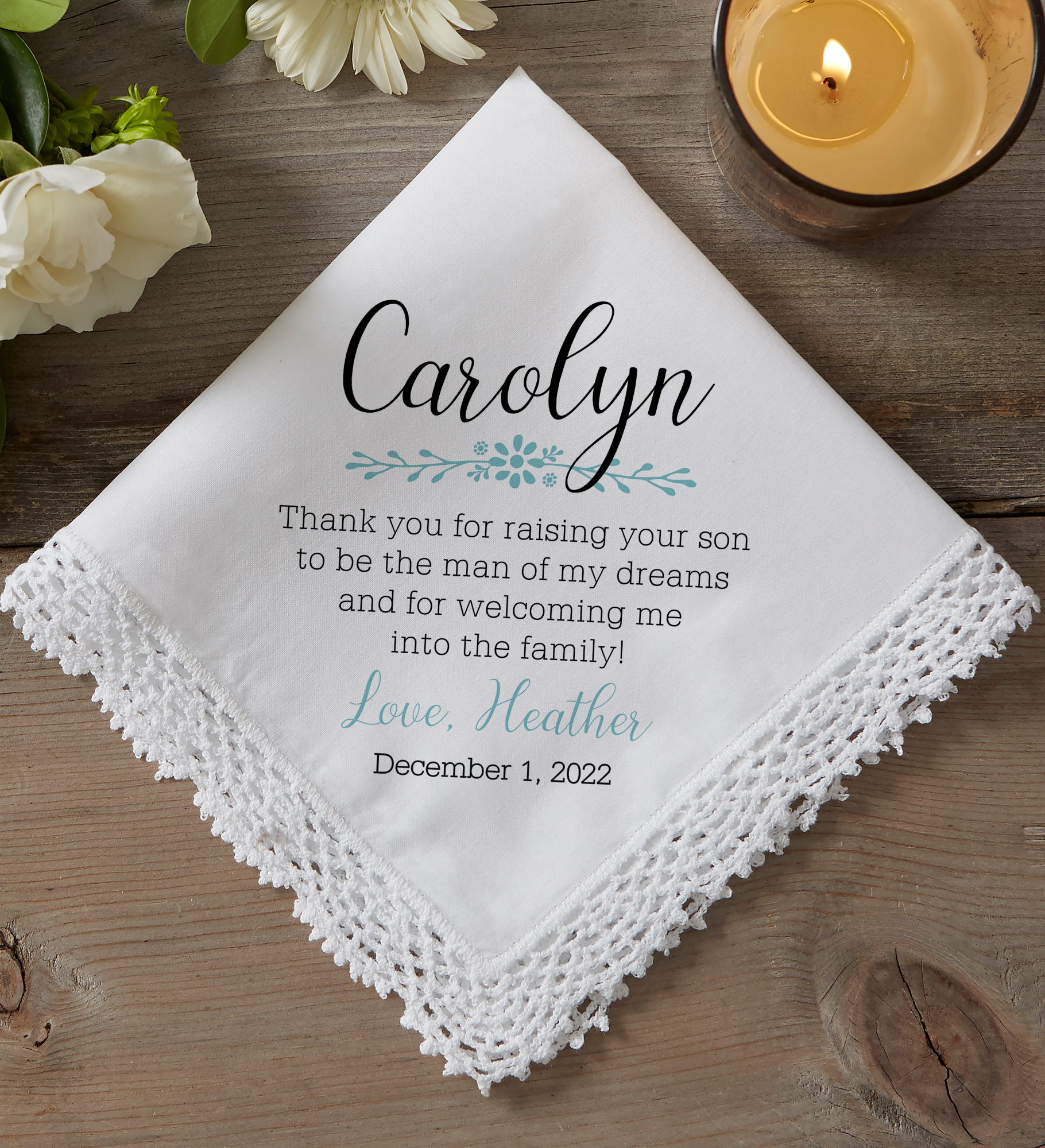 Mother of the Groom Personalized Wedding Handkerchief